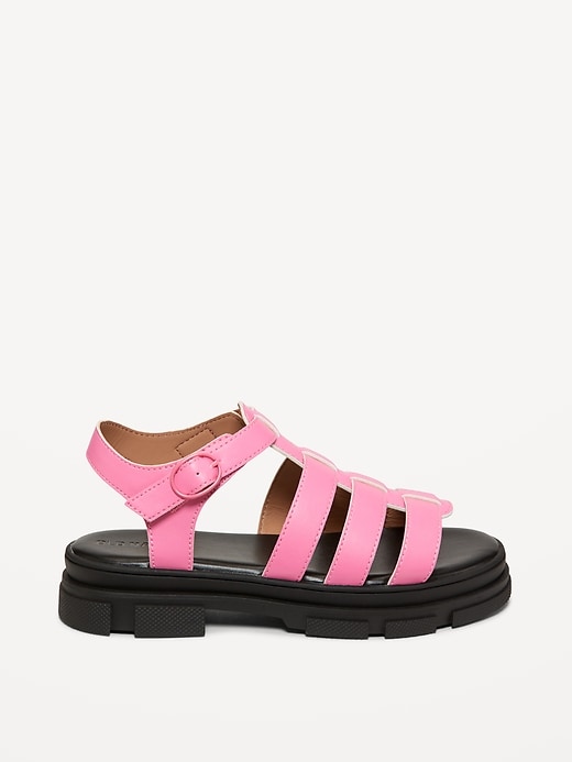 Image number 3 showing, Chunky Faux-Leather Fisherman Sandals for Girls