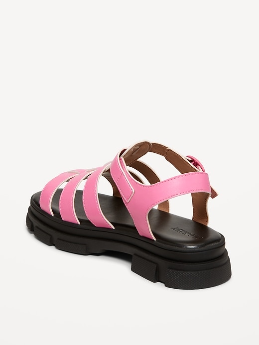Image number 4 showing, Chunky Faux-Leather Fisherman Sandals for Girls
