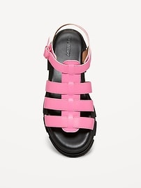 Image number 2 showing, Chunky Faux-Leather Fisherman Sandals for Girls
