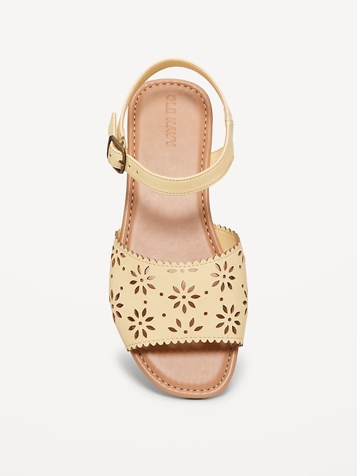 View large product image 2 of 4. Faux-Leather Perforated Sandals for Girls