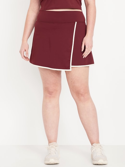 Image number 4 showing, High-Waisted PowerSoft Faux-Wrap Skort