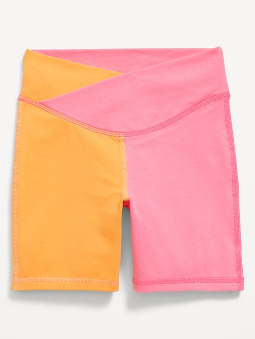Image number 4 showing, High-Waisted PowerChill Crossover Biker Shorts for Girls