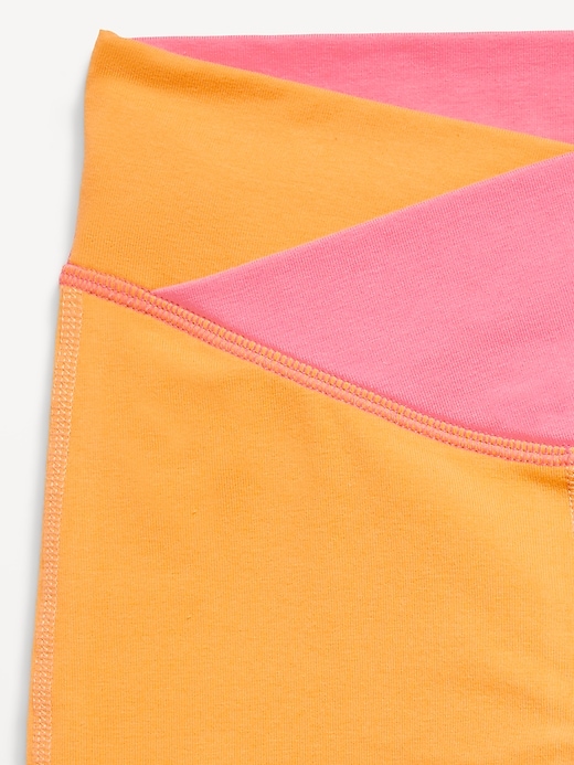 Image number 5 showing, High-Waisted PowerChill Crossover Biker Shorts for Girls