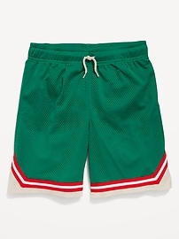 View large product image 3 of 4. Knee Length Mesh Basketball Shorts for Boys