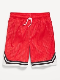 View large product image 3 of 4. Knee Length Mesh Basketball Shorts for Boys