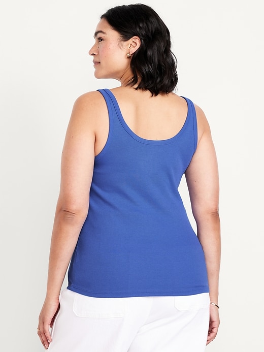 Image number 7 showing, First-Layer Ribbed Scoop-Neck Tank Top