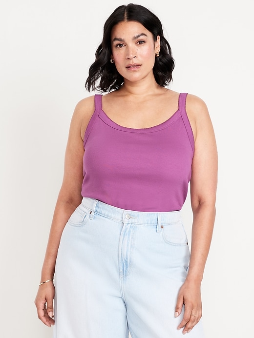 Image number 6 showing, 90s Ribbed Lace-Trim Tank