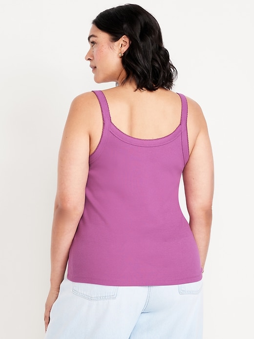 Image number 7 showing, 90s Ribbed Lace-Trim Tank