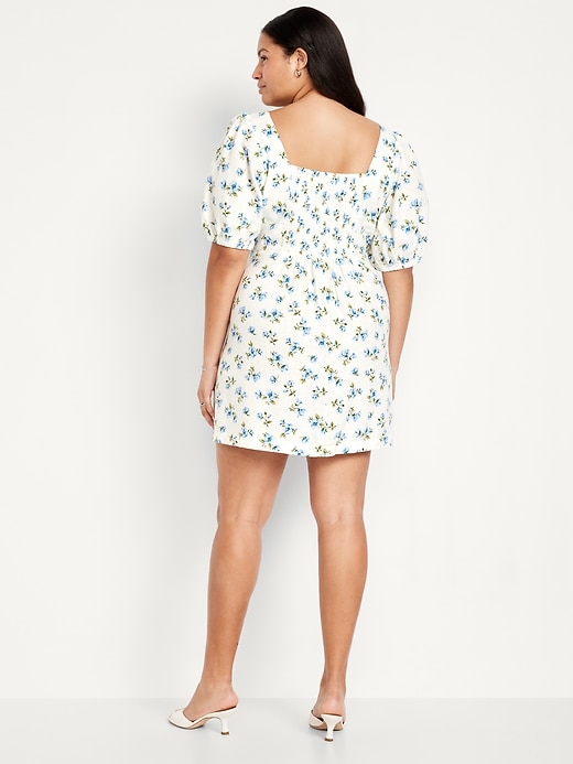 Image number 6 showing, Puff-Sleeve Linen-Blend Mini Dress