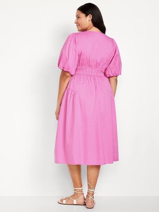 Image number 7 showing, Waist-Defined Puff-Sleeve Midi Dress