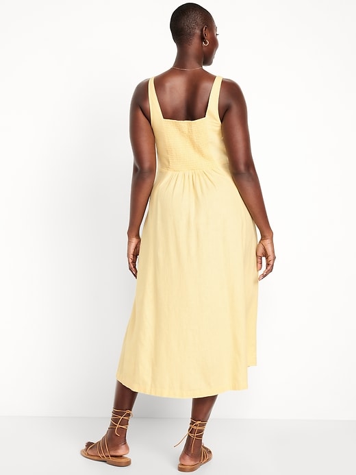 Image number 4 showing, Fit & Flare Sleeveless Linen-Blend Midi Dress