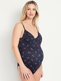 L'image numéro 1 présente Maillot de bain une-pièce à balconnet en tissu texturé de maternité