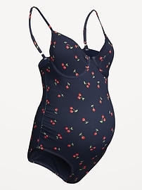 View large product image 3 of 3. Maternity Textured One-Piece Balconette Swimsuit