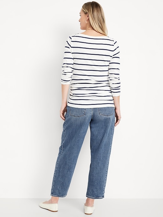 Image number 2 showing, Maternity Full Panel Barrel Ankle Jeans