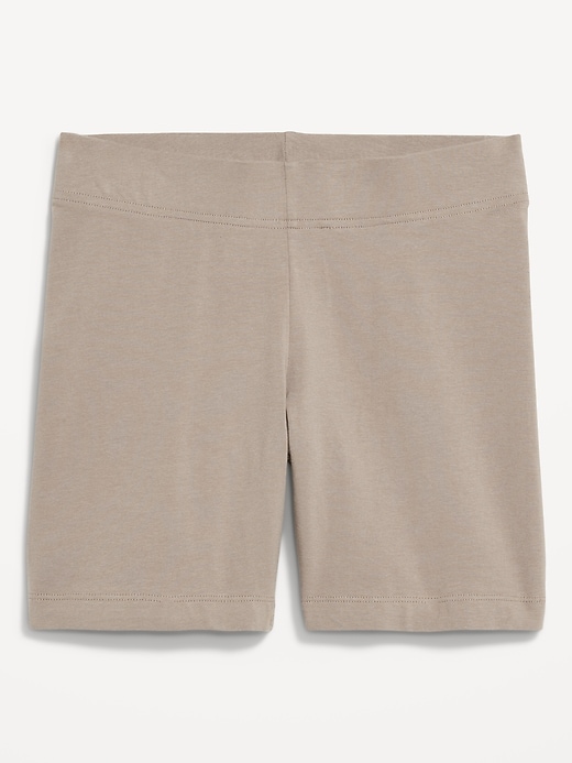 View large product image 2 of 2. High-Waisted Jersey Biker Shorts -- 6-inch inseam