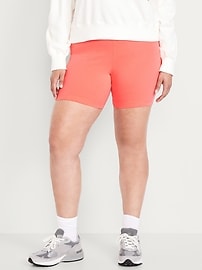 View large product image 5 of 6. High-Waisted Jersey Biker Shorts -- 6-inch inseam