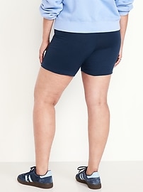 View large product image 7 of 7. High-Waisted Jersey Biker Shorts -- 6-inch inseam