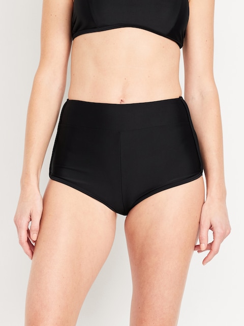 Short de baignade mat à taille haute