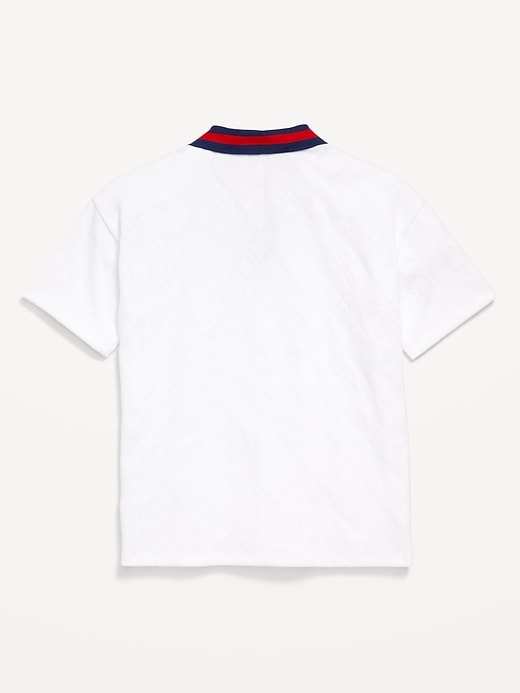 Image number 3 showing, Short-Sleeve Textured-Knit Collared Shirt for Boys