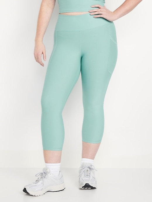 Image number 4 showing, High-Waisted PowerSoft Crop Pocket Leggings