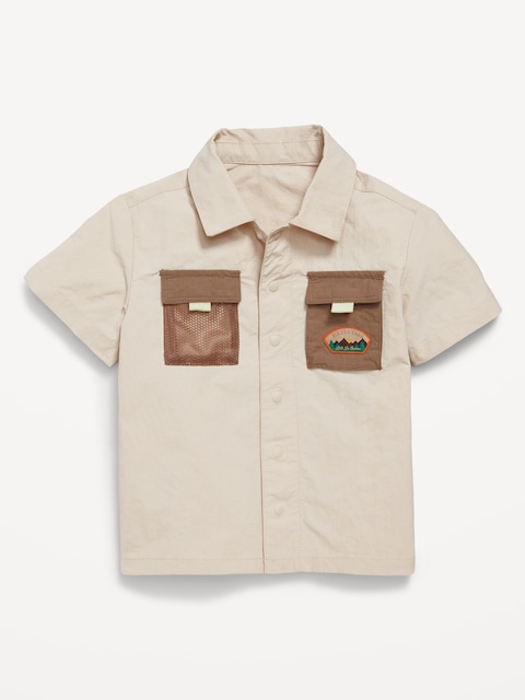 Short-Sleeve Ripstop Pocket Shirt for Toddler Boys