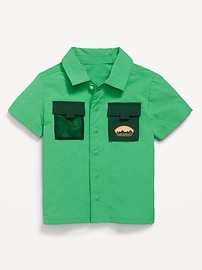 Image number 1 showing, Short-Sleeve Ripstop Pocket Shirt for Toddler Boys