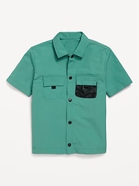 Image number 2 showing, Short-Sleeve Ripstop Pocket Shirt for Boys