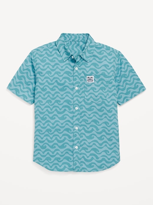 View large product image 2 of 4. Printed Short-Sleeve Poplin Pocket Shirt for Boys