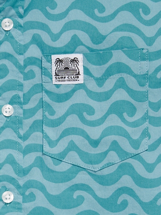 Image number 4 showing, Printed Short-Sleeve Poplin Pocket Shirt for Boys
