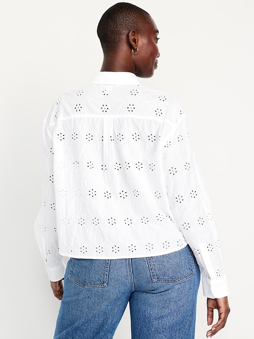 Image number 6 showing, Button-Down Crop Shirt