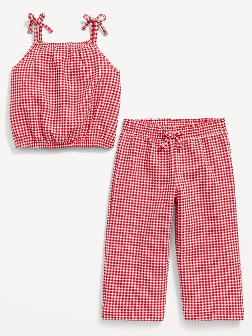 View large product image 2 of 2. Printed Cinched-Hem Cami and Wide-Leg Pants Set for Toddler Girls