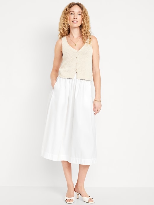 Image number 1 showing, High-Waisted A-Line Midi Skirt