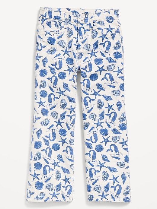 Image number 4 showing, Printed High-Waisted Baggy Wide-Leg Jeans for Girls