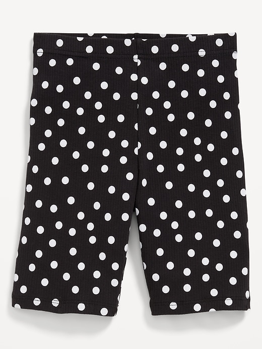View large product image 1 of 1. Printed Long Ribbed Biker Shorts for Girls