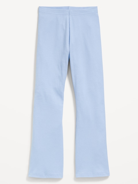 Full-Length Ribbed Flared Leggings for Girls
