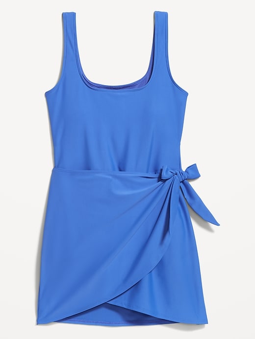 Image number 4 showing, Matte Side-Tie Swim Dress