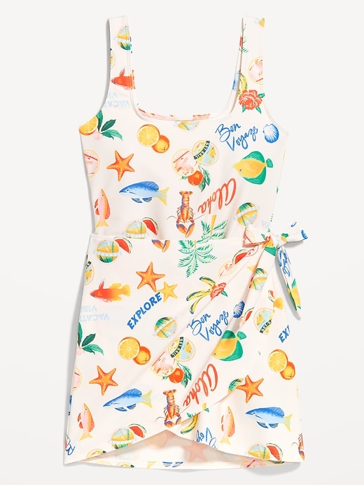 Image number 4 showing, Matte Side-Tie Swim Dress