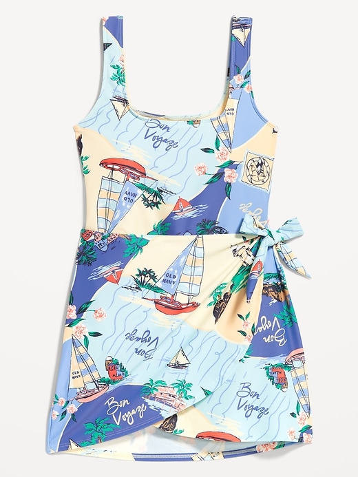 Image number 4 showing, Matte Side-Tie Swim Dress