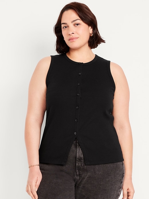 Image number 6 showing, Button-Down Ribbed Top