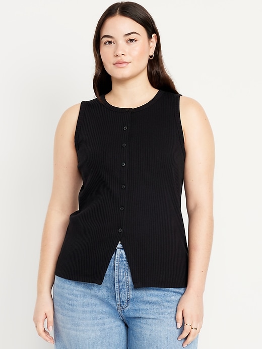 Image number 4 showing, Button-Down Ribbed Top