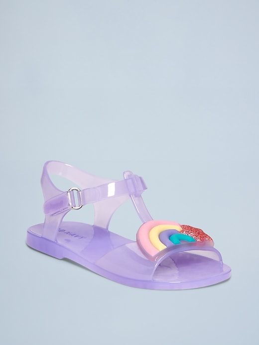 View large product image 1 of 5. Jelly T-Strap Sandals for Toddler Girls