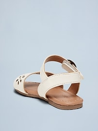 View large product image 3 of 5. Faux-Leather Perforated Sandals for Toddler Girls