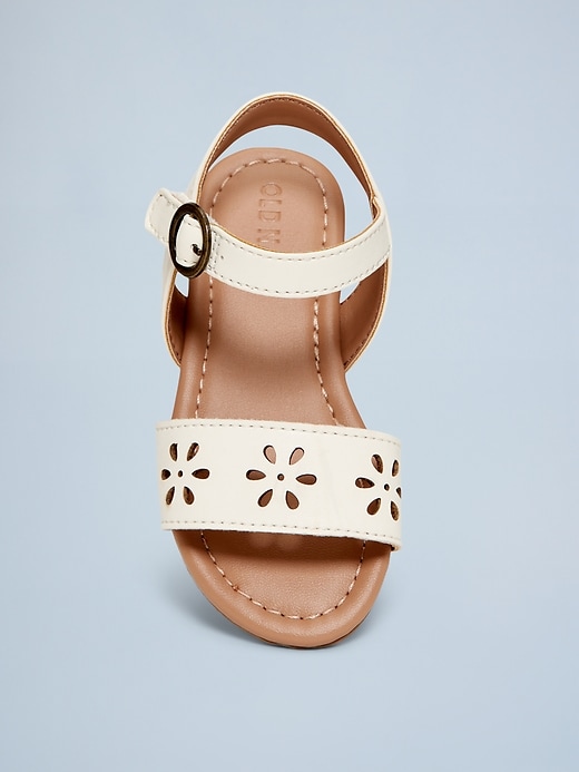 View large product image 2 of 5. Faux-Leather Perforated Sandals for Toddler Girls