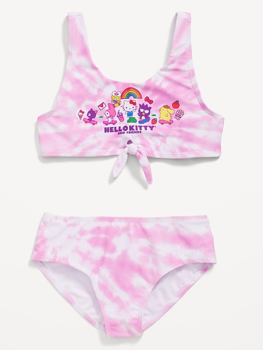 View large product image 1 of 2. Licensed Graphic Tie-Front Bikini Swim Set for Girls