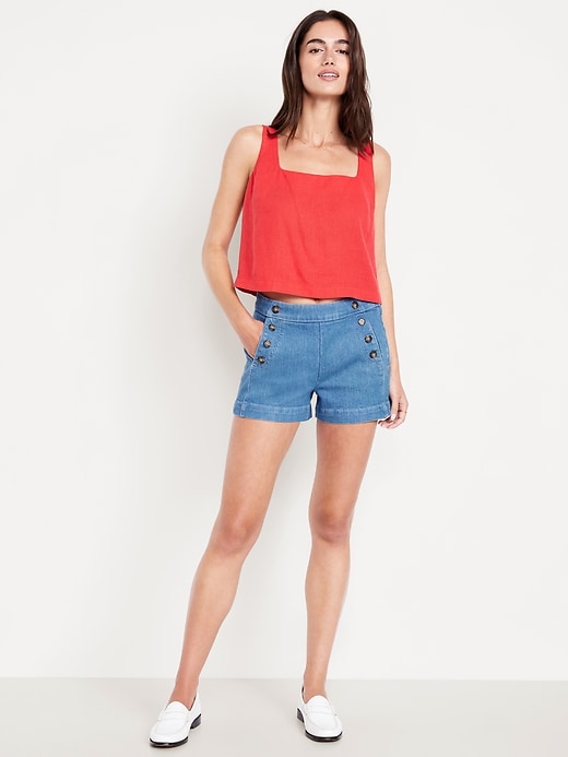 Image number 1 showing, High-Waisted Mariner Shorts -- 3-inch inseam