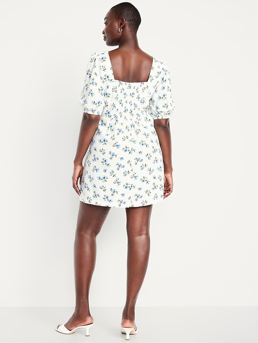 Image number 4 showing, Puff-Sleeve Linen-Blend Mini Dress