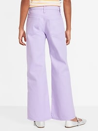 Image number 2 showing, High-Waisted Embroidered Baggy Wide-Leg Jeans for Girls