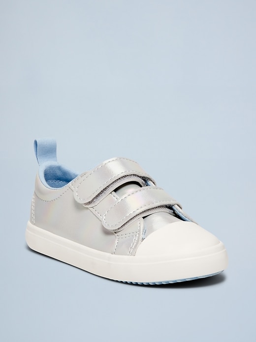 View large product image 1 of 5. Metallic Double Secure-Strap Sneakers for Toddler Girls