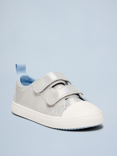 Metallic Double Secure-Strap Sneakers for Toddler Girls