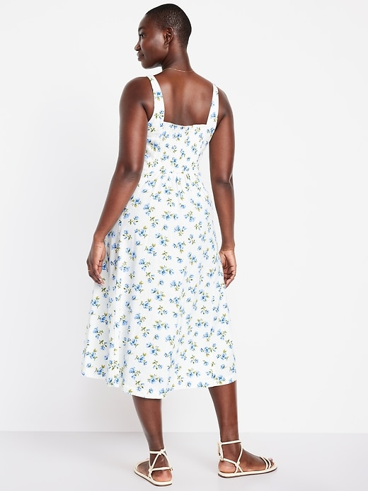 Image number 5 showing, Fit & Flare Sleeveless Linen-Blend Midi Dress